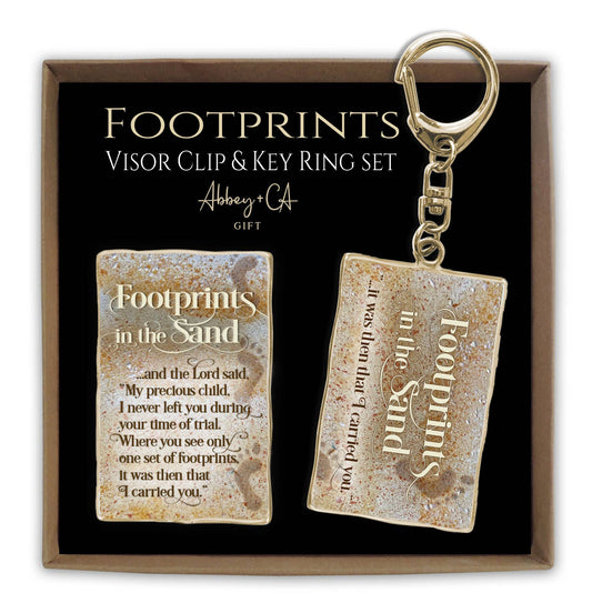 Footprints Visor Clip & Key Ring Set