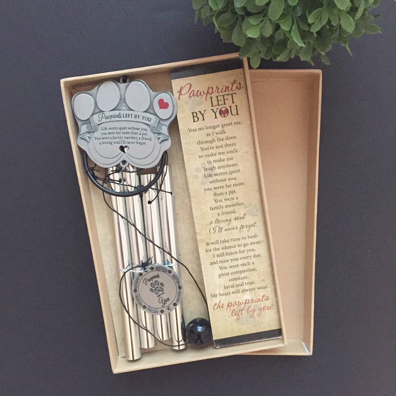 Pawprints Left by You Pet Memorial Windchime