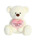 I Love You Mom Pink Heart Plush Bear