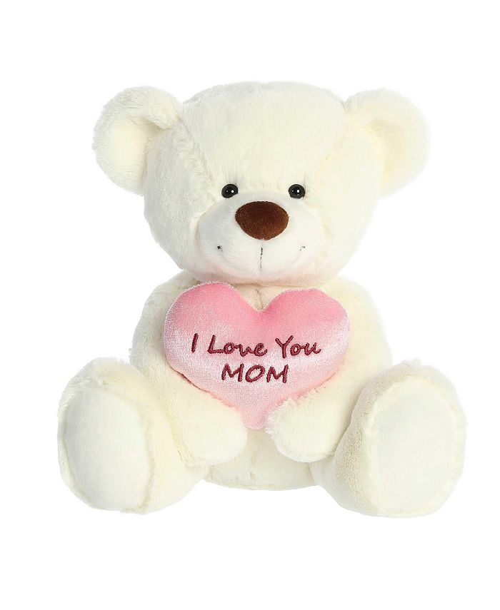 I Love You Mom Pink Heart Plush Bear