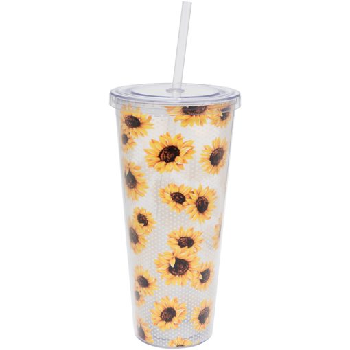 Sunflower Tumbler with Straw