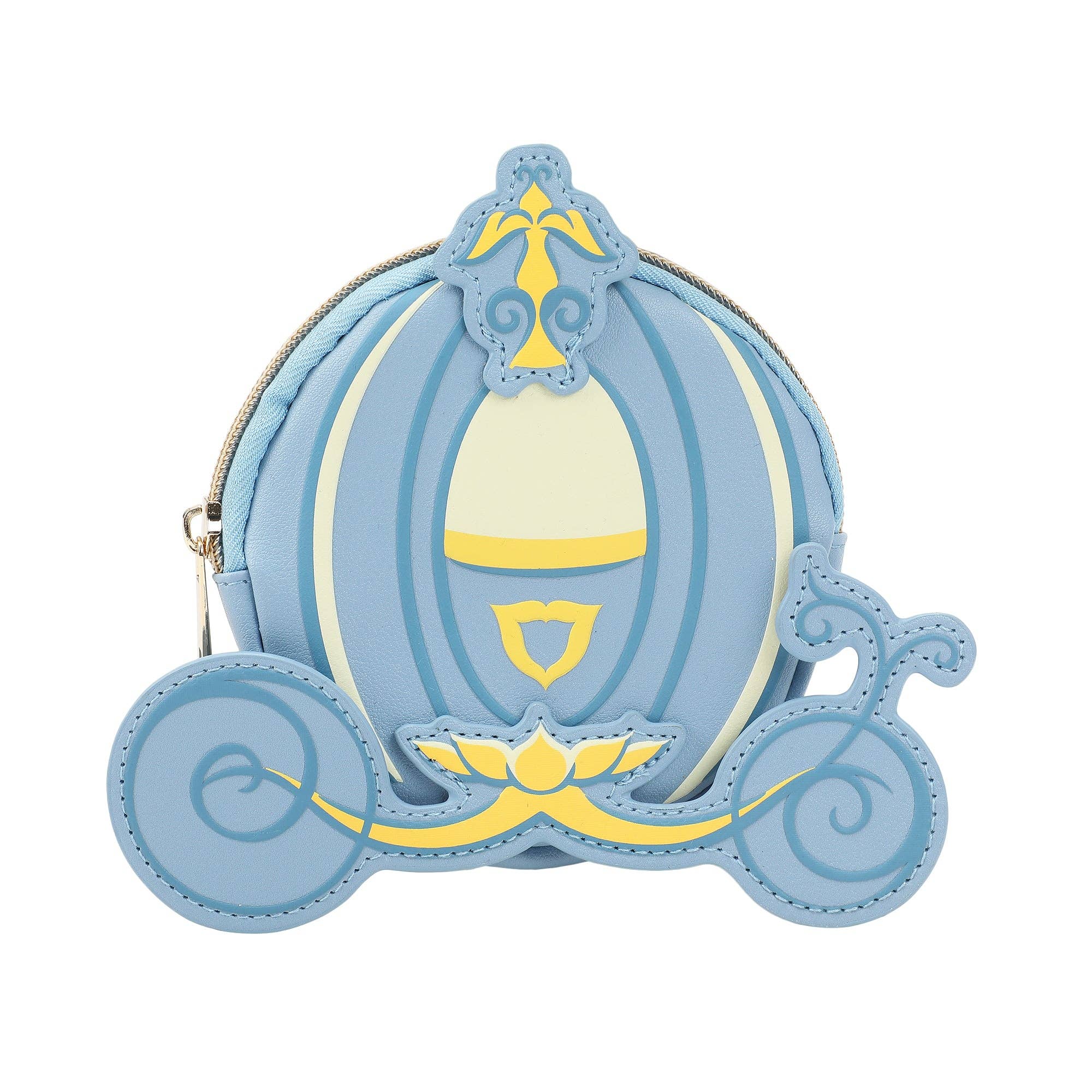 Disney Cinderella Enchanted Carriage Blue 5" Coin Pouch Wristlet Wallets