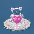 Love You Nana Bear and Heart Glass Figurine