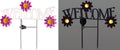 White Welcome Solar Stake