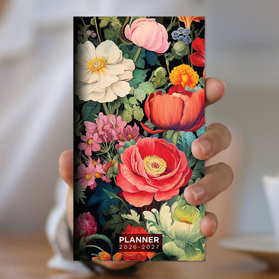 2026-2027 Vintage Blooms Small Monthly Pocket Planner