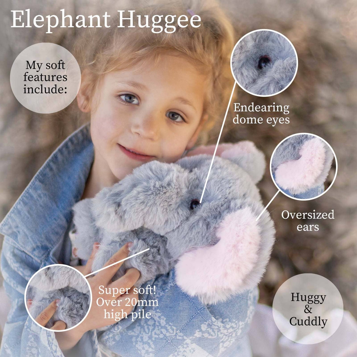 Grey Baby Elephant Plush Toy