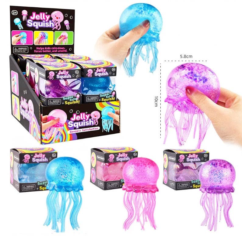 Glitter Jellyfish Toy Slow Rising Stress Relief Squeeze Toy