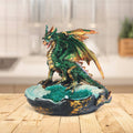3"H Green Dragon Tray Fantasy Figurine