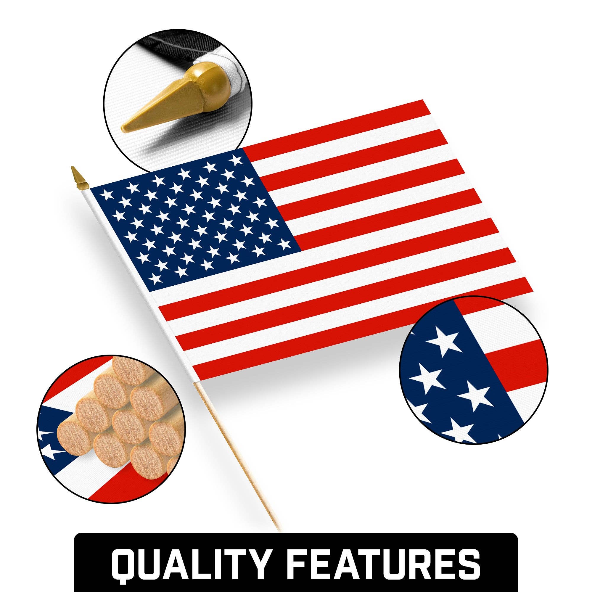 Handheld American USA Stick Flags