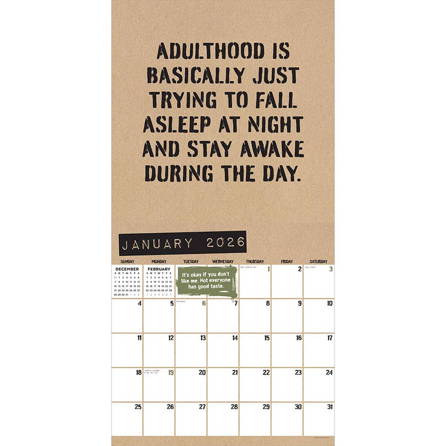 Anti-Affirmations 2026 Wall Calendar