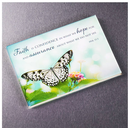 Faith is Confidence..Magnet with Butterfly