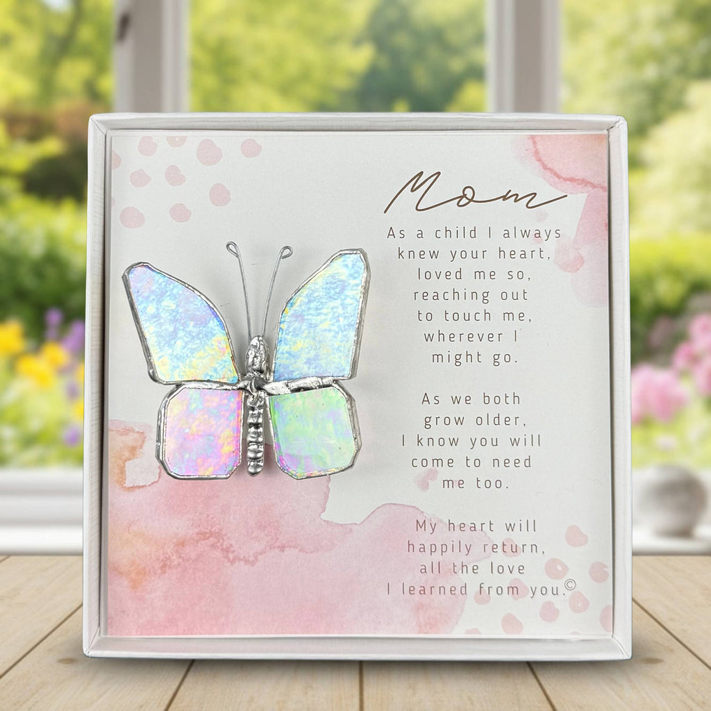 Mom, Love I Learned From You Stained Glass Butterfly