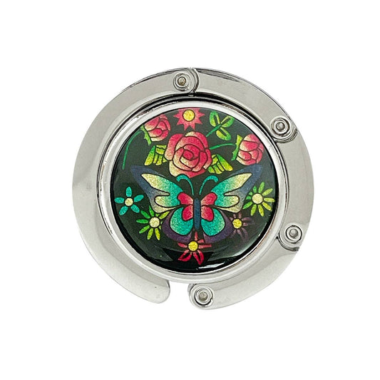 Foldable Handbag Purse Hook Hanger: Shimmery Butterfly