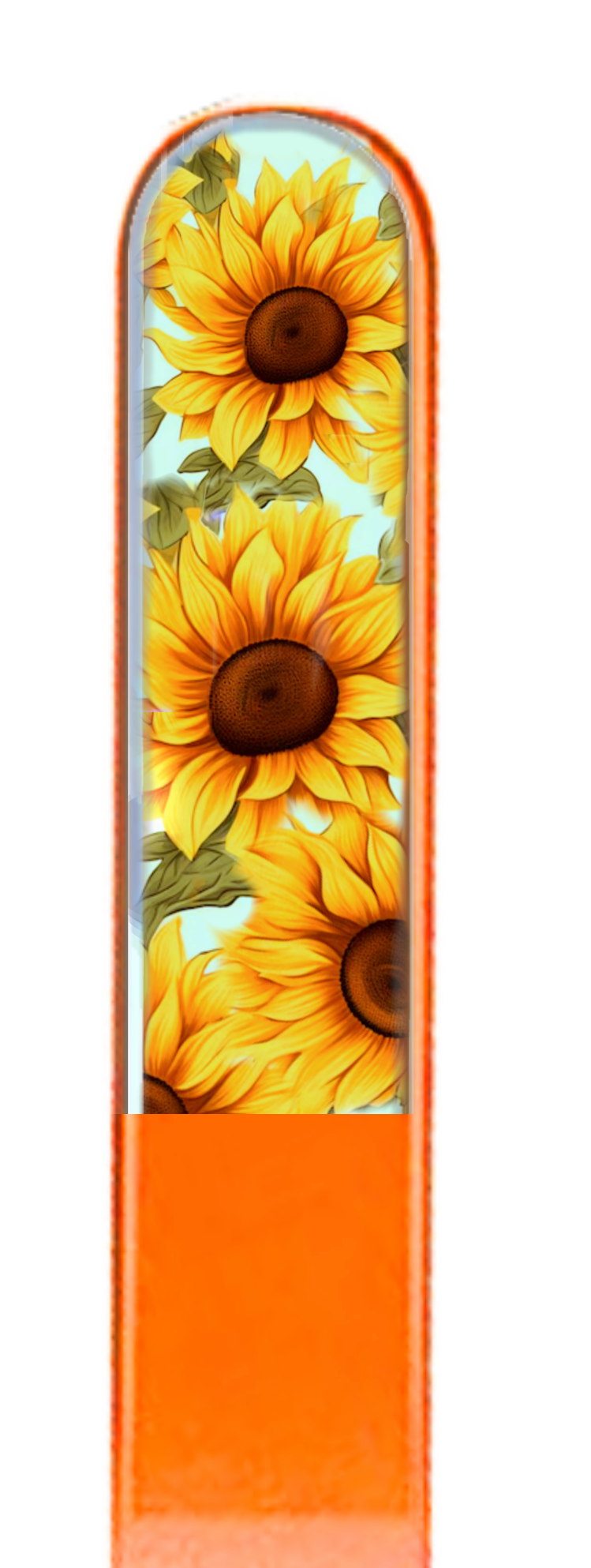 Yellow Sunflowers 3D Colored Czech Crystal Nail File : Medium