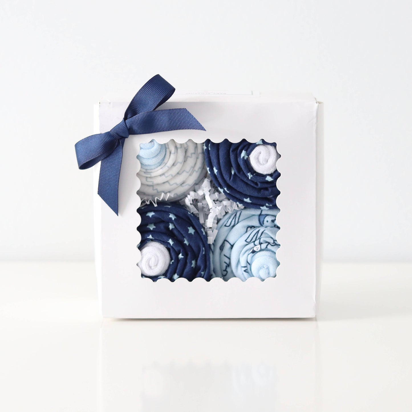 Baby Boy Receiving Blanket & Sock Cupcake Gift Set