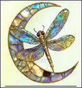 Crescent Moon & Dragonfly Acrylic Suncatcher