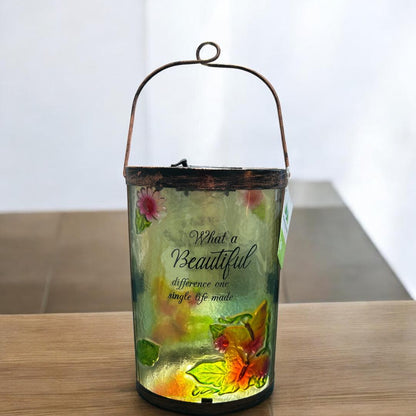 Memorial Butterfly Solar Metal Lantern