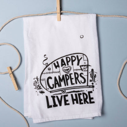 Happy Campers Live Here Towel