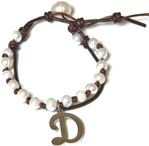 Bella Ryann Initial Charm Pearl Bracelets