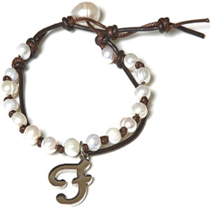 Bella Ryann Initial Charm Pearl Bracelets