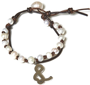 Bella Ryann Initial Charm Pearl Bracelets