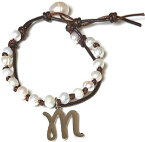 Bella Ryann Initial Charm Pearl Bracelets