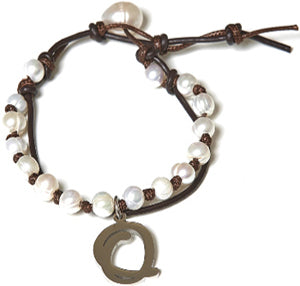 Bella Ryann Initial Charm Pearl Bracelets