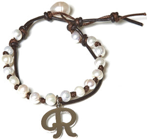 Bella Ryann Initial Charm Pearl Bracelets