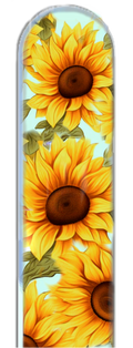 Yellow Sunflowers 3D Colored Czech Crystal Nail File : Medium