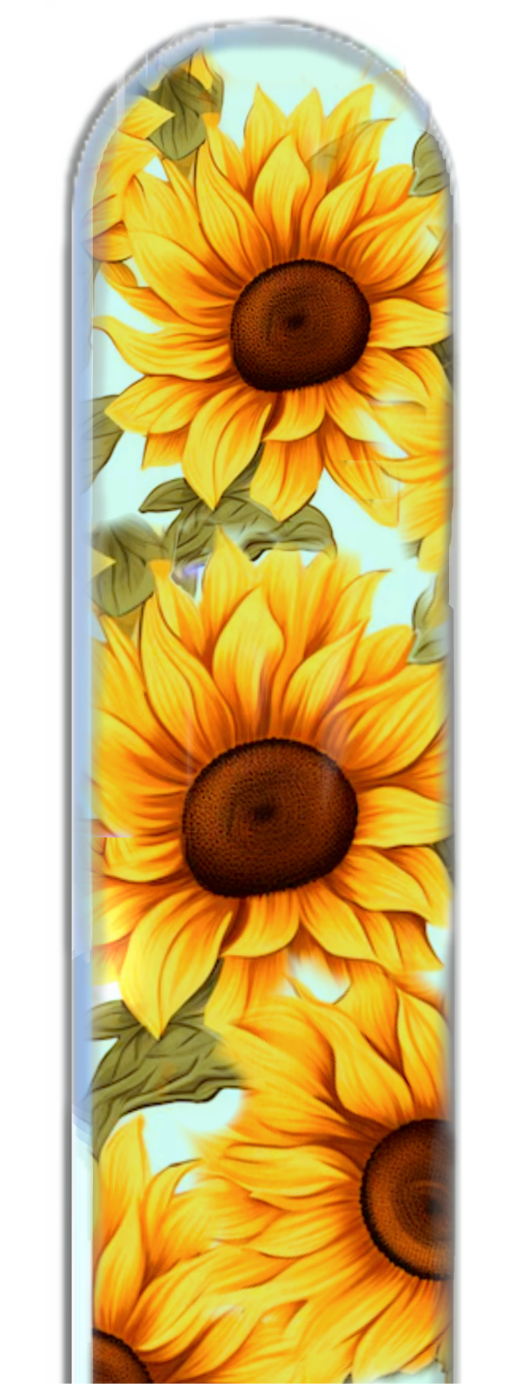 Yellow Sunflowers 3D Colored Czech Crystal Nail File : Medium