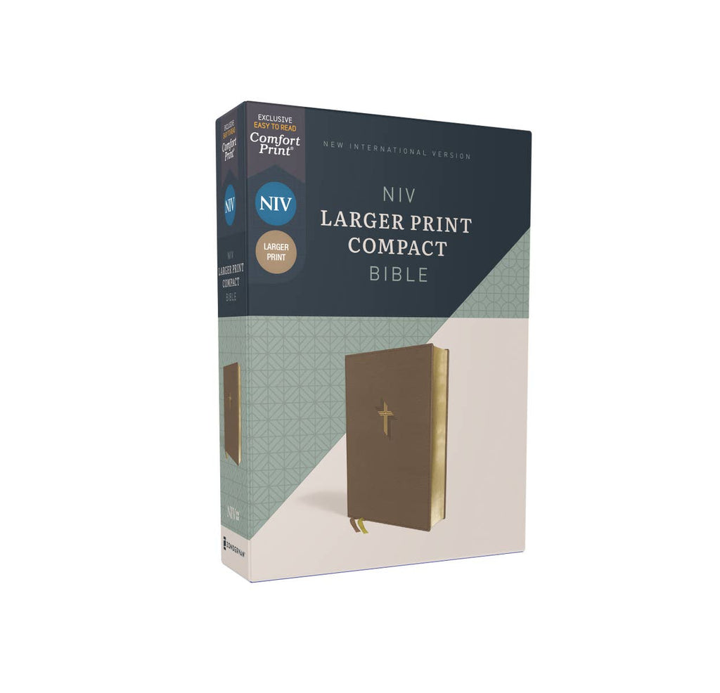 NIV Larger Print Compact Bible, Leathersoft, Brown