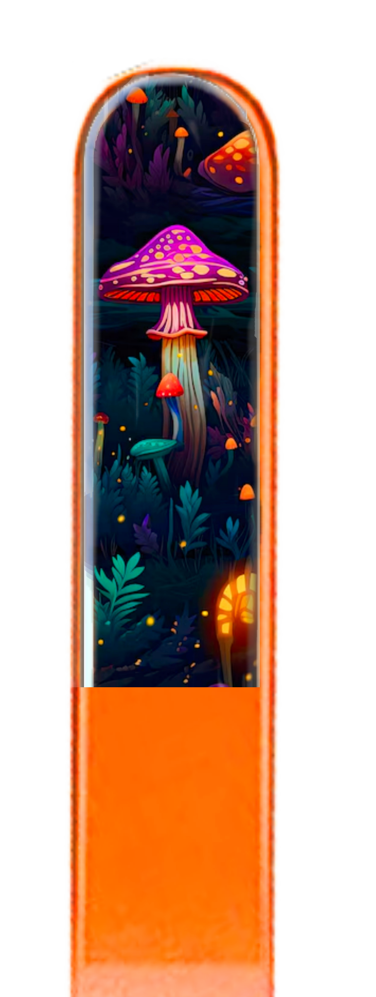 Enchanted Bright Glow Mushrooms 3D Colored Crystal Nail File: Medium