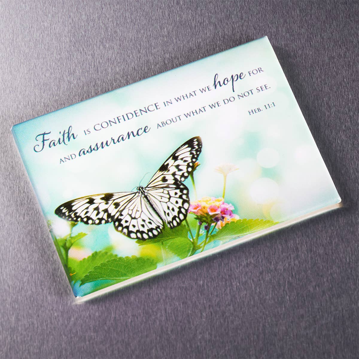 Faith is Confidence..Magnet with Butterfly