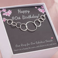 Happy 80th Birthday Sterling Silver Necklace Jewelry Set