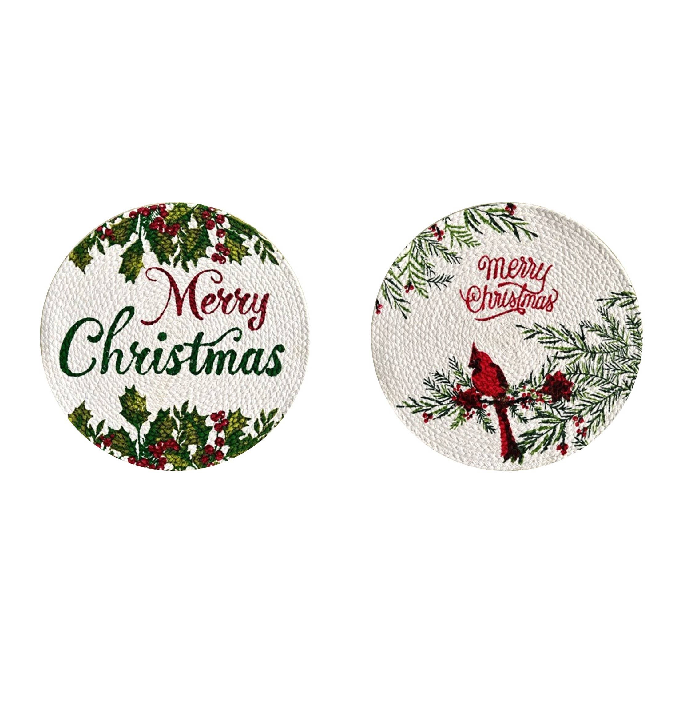Christmas Cotton Braided Round Placemat
