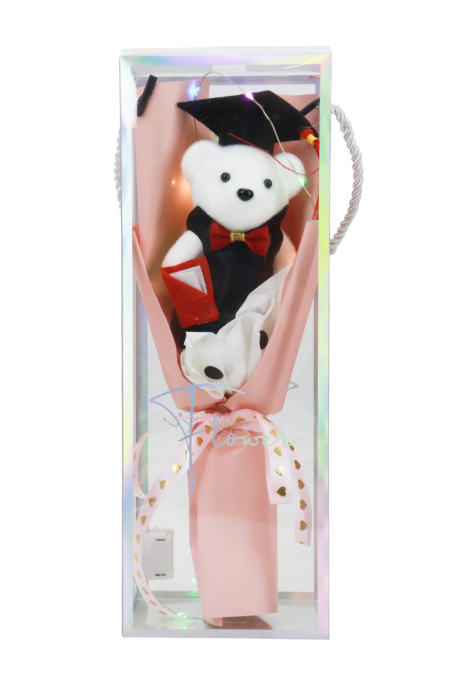 Graduation Regalia Teddy Bear Bouquet LED Gift Box