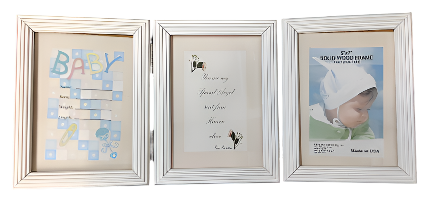 Triple Hinged White Baby Frame