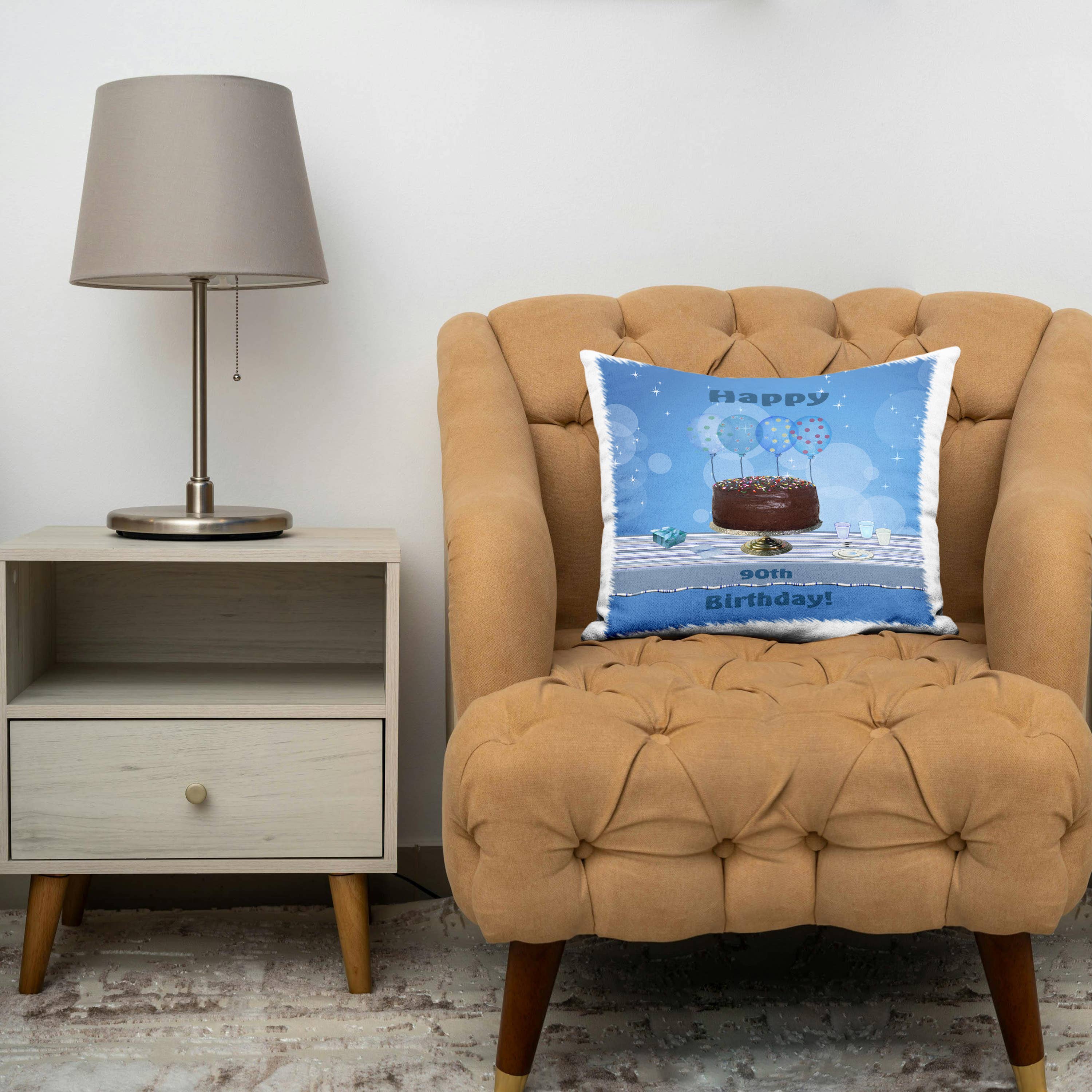Happy 90th Birthday Pillowcase w/Pillow