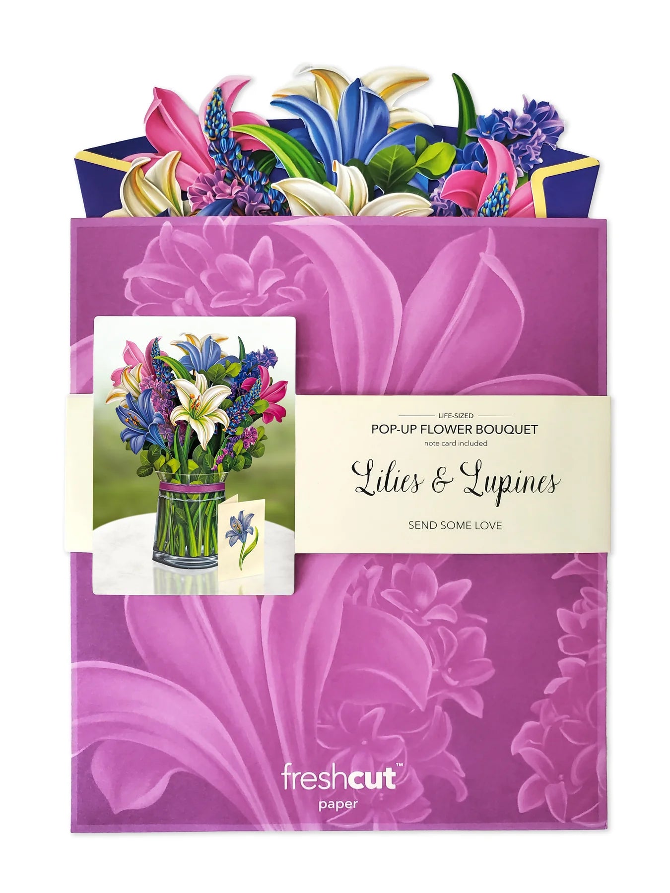 Lilies and Lupines FreshCut Paper - Pop Up Flower Bouquet