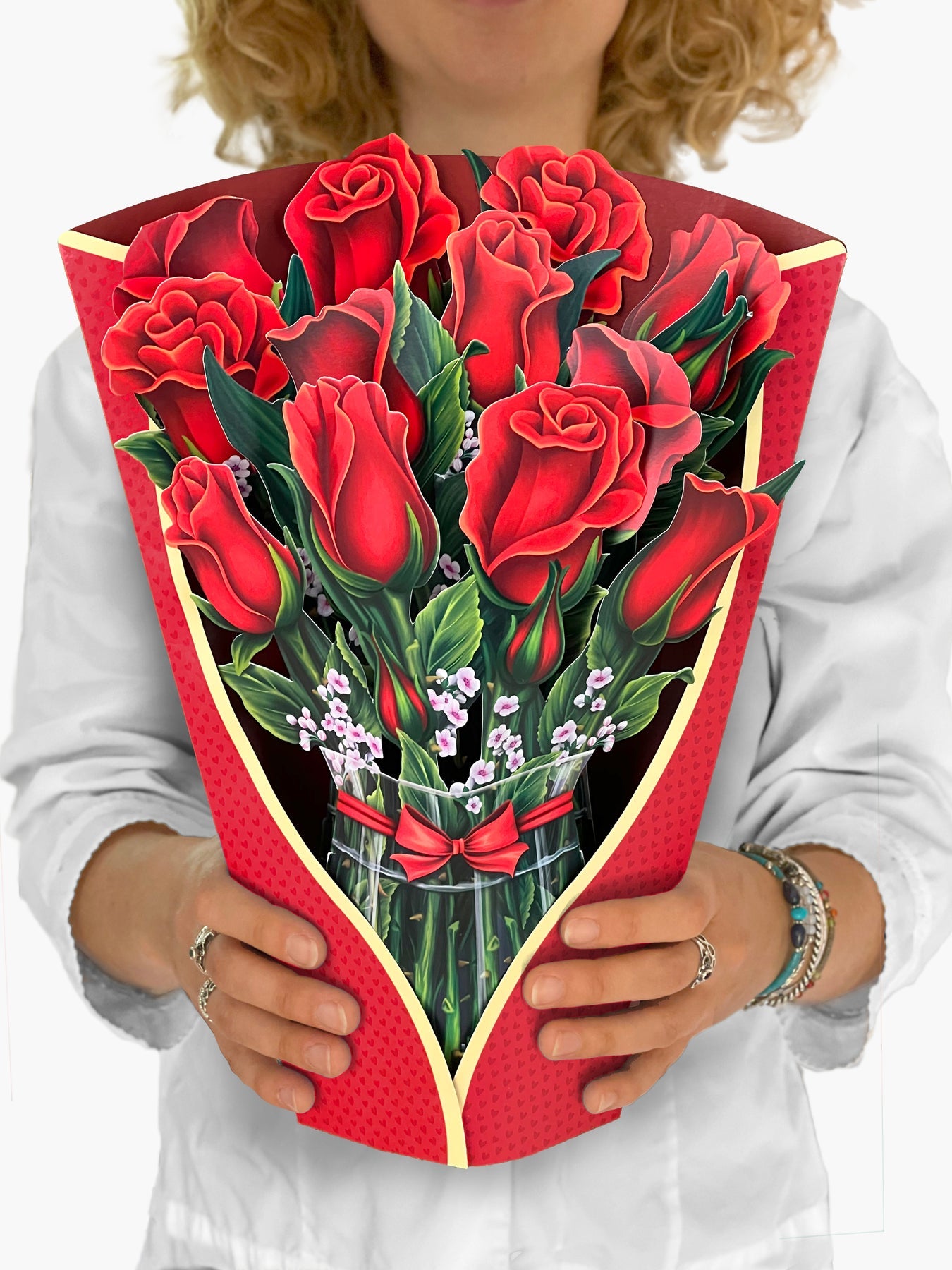 Red Roses FreshCut Paper - Pop Up Flower Bouquet