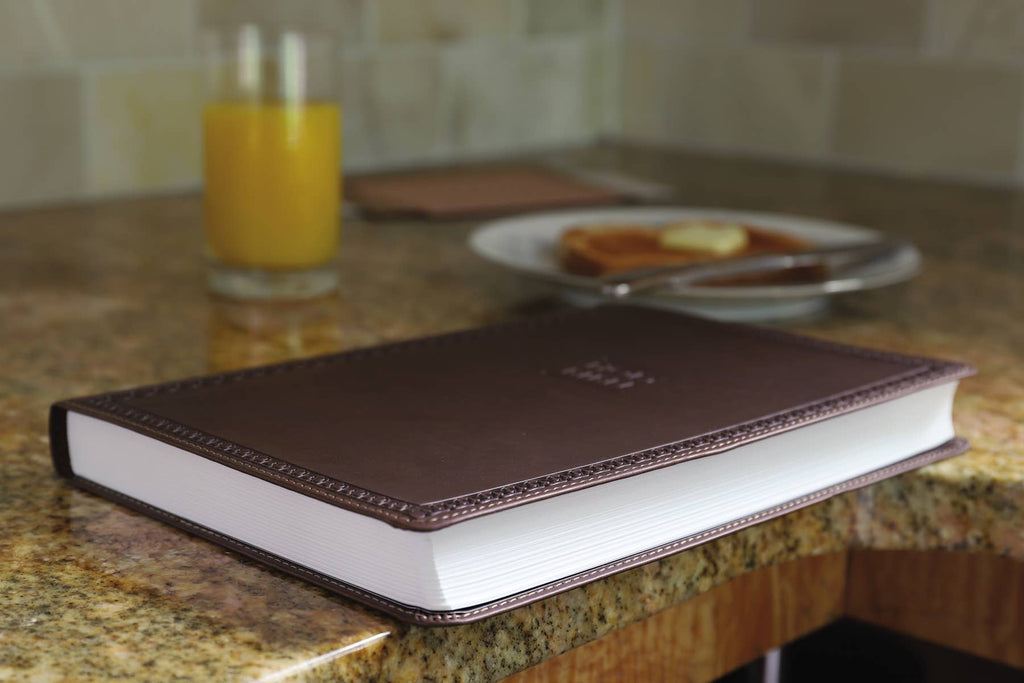 NIV Value Thinline Bible, Large Print, Leathersoft, Brown