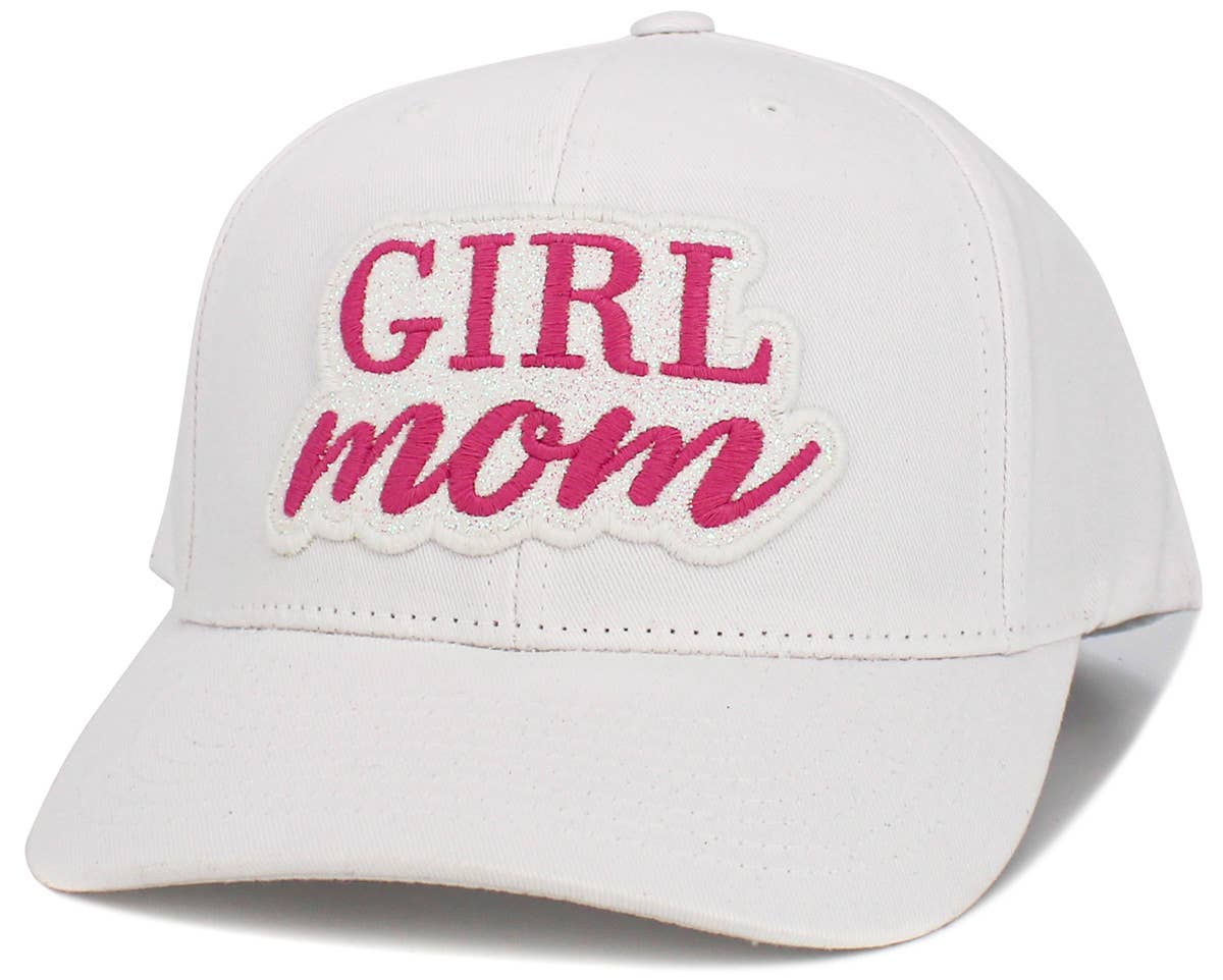 Girl Mom Snapback White Cap