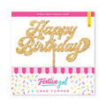 Happy Birthday Gold Glitter Cake Topper