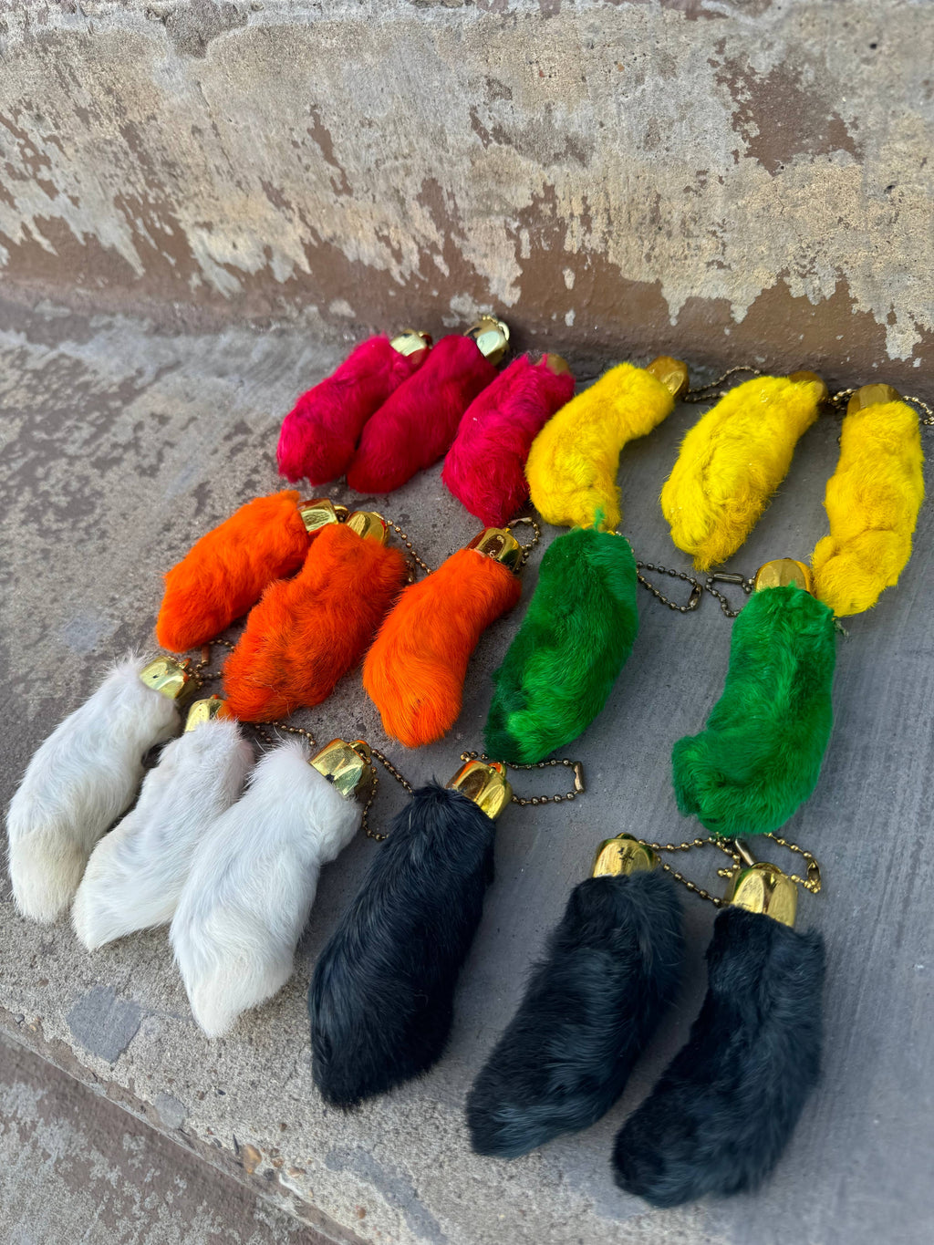 Lucky Rabbit foot - Genuine : Red