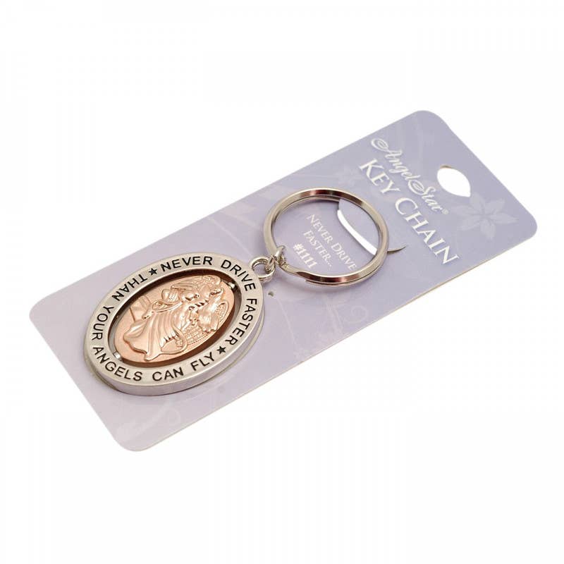 Never Drive Faster Than Your Angels Can Fly- Keychain