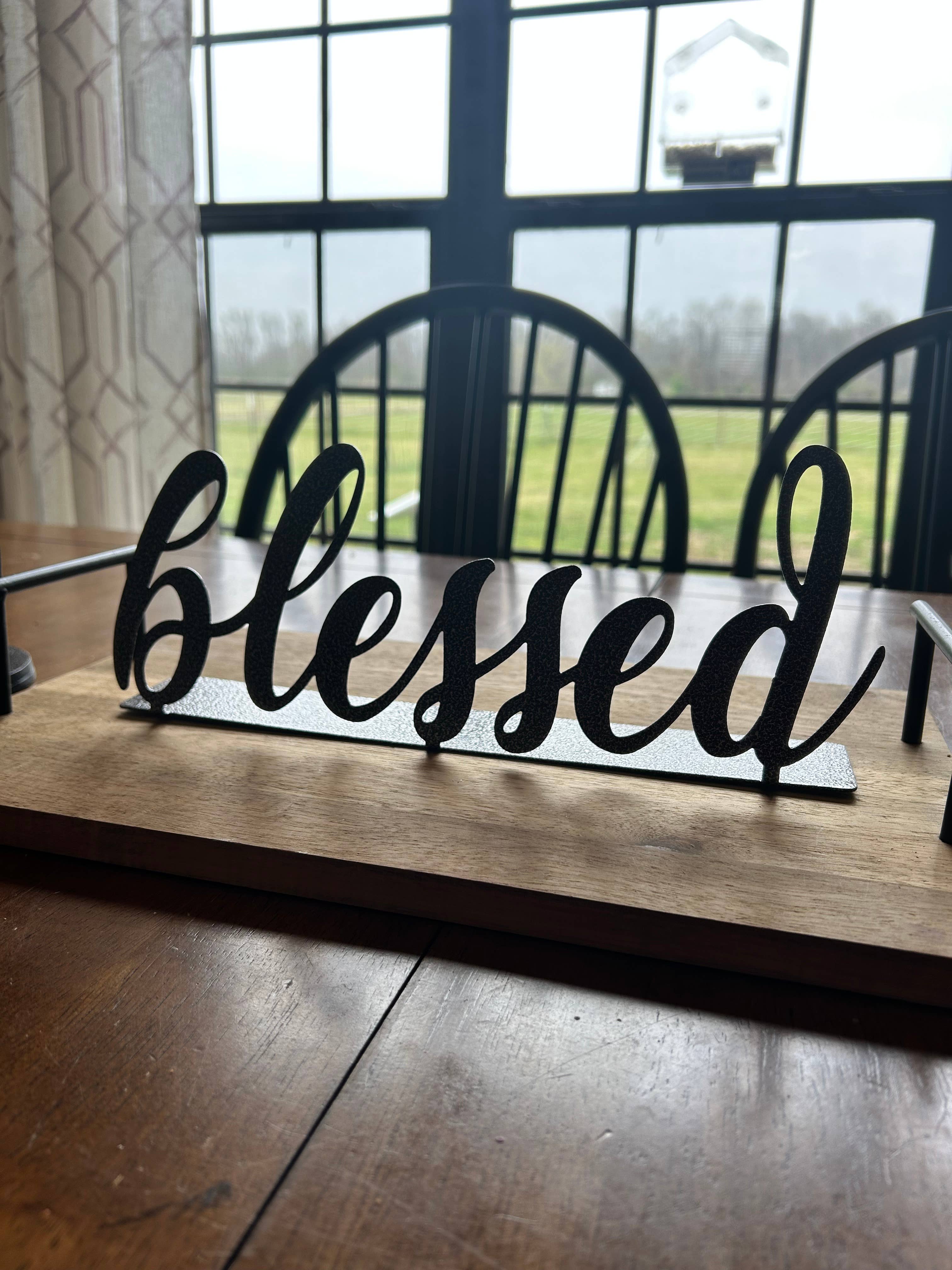 Blessed Metal Tabletop Sign