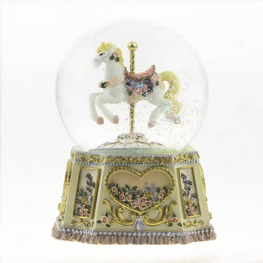 Glitter Globe "Carousel Horse" Musical