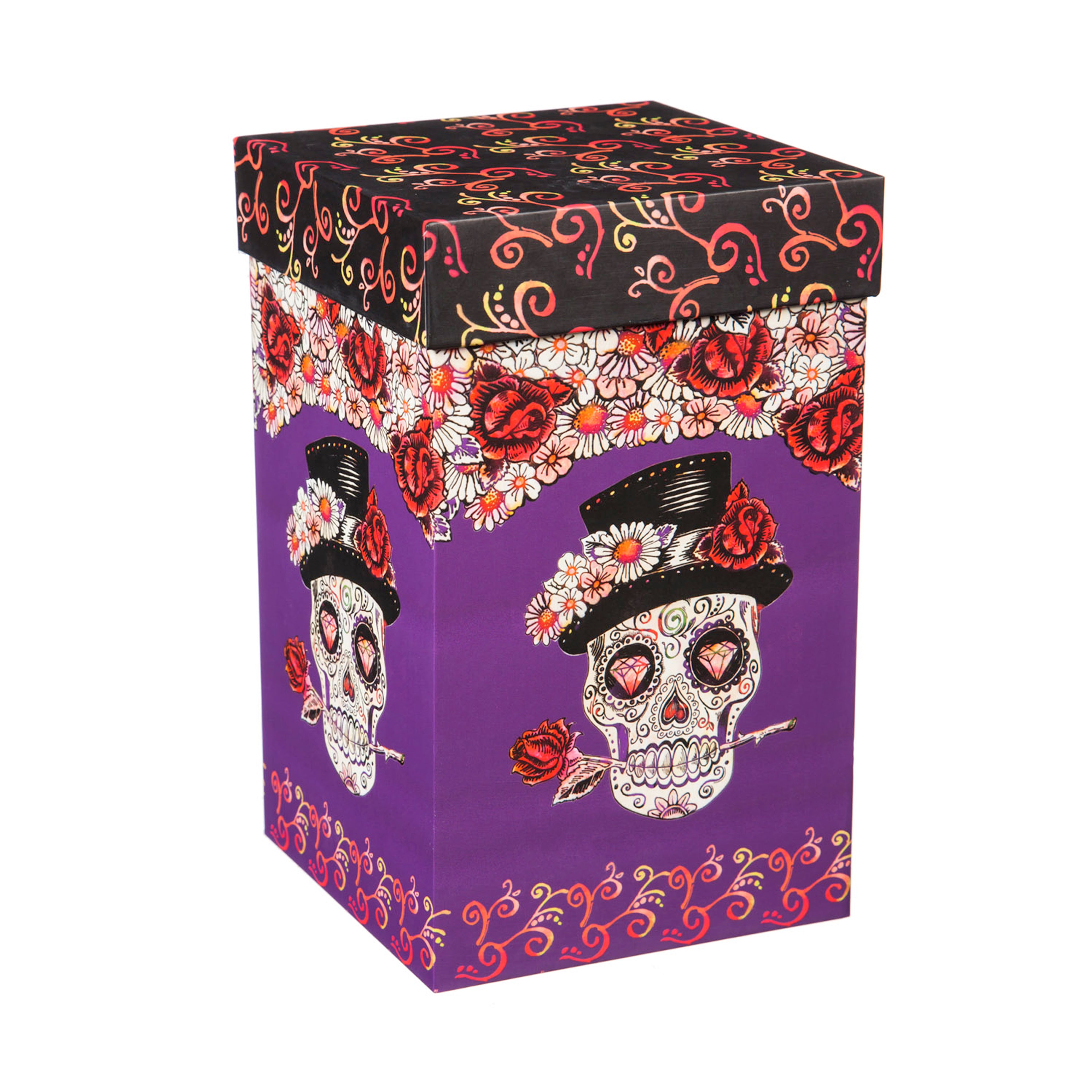 Day of the Dead Ceramic Travel Purple Coffee Cup