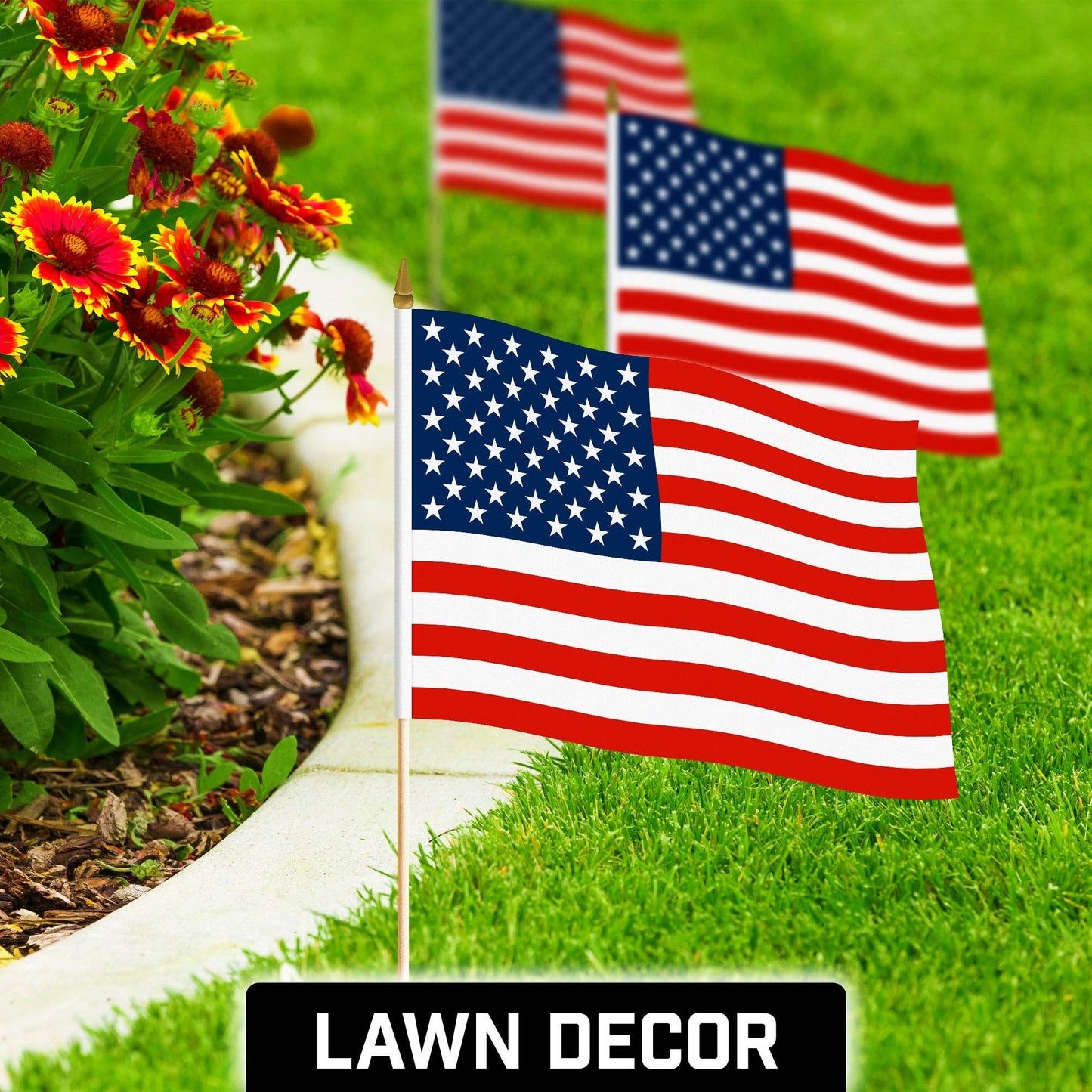 Handheld American USA Stick Flags