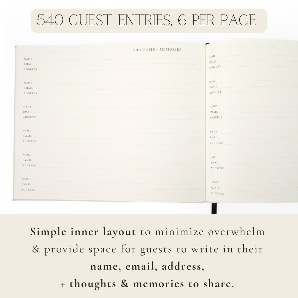 Modern Funeral Guest Book In Loving Memory